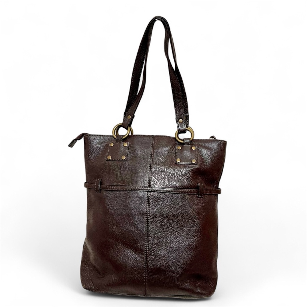 Hobo International Brown Leather Purse tote bag with brass hardware - Picture 3 of 13